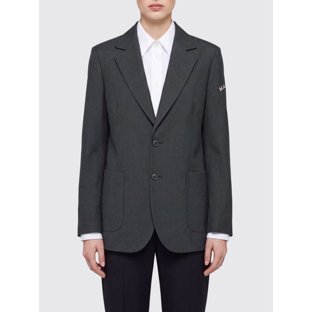 Mm6 Maison Margiela Single-Breasted Cotton And Wool Blazer With Patch Pockets
